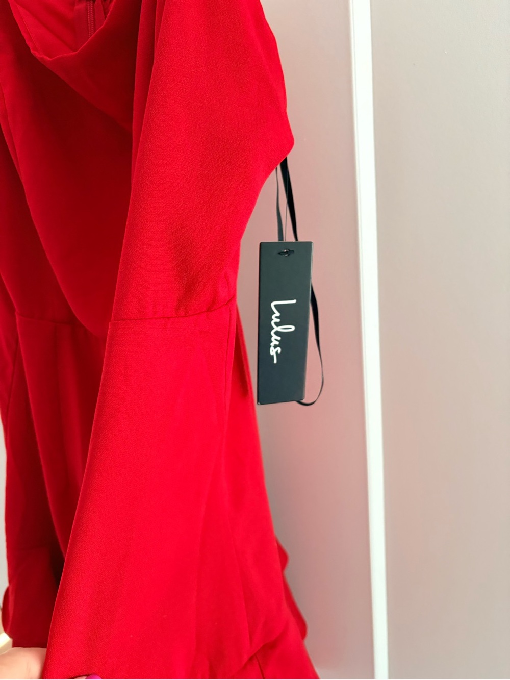 Lulu's Red Ruffle Tiered Spaghetti-Strap Mini Dress - Picture 4 of 5